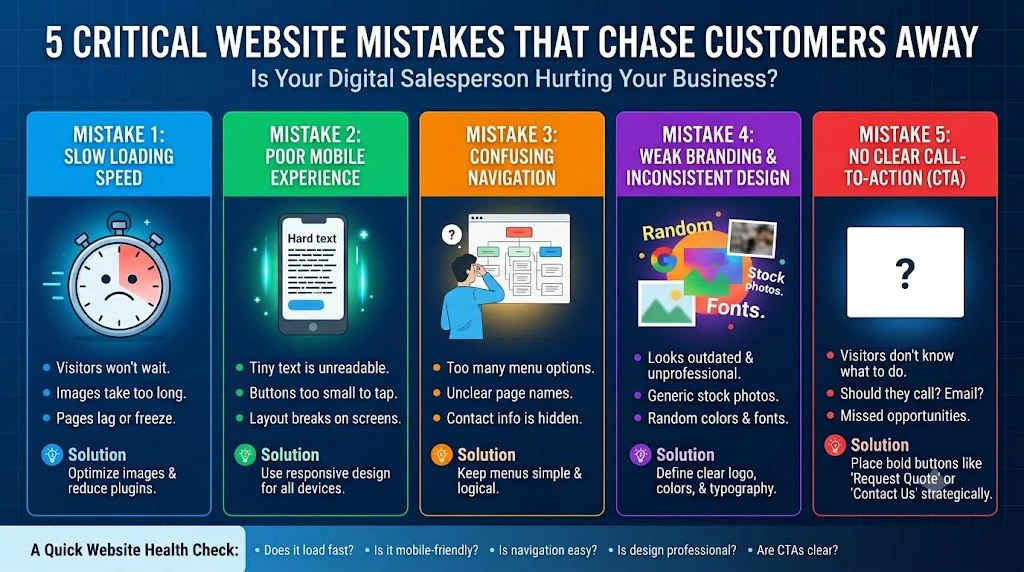 business website mistakes