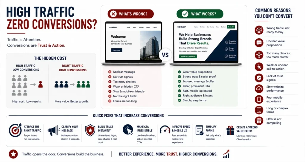 high traffic zero conversions